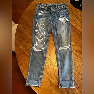 American Eagle Outfitters Women's Light Blue Boyfriend Jeans